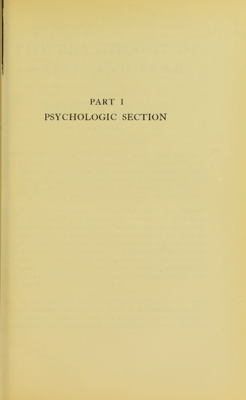 PSYCHOLOGIC SECTION