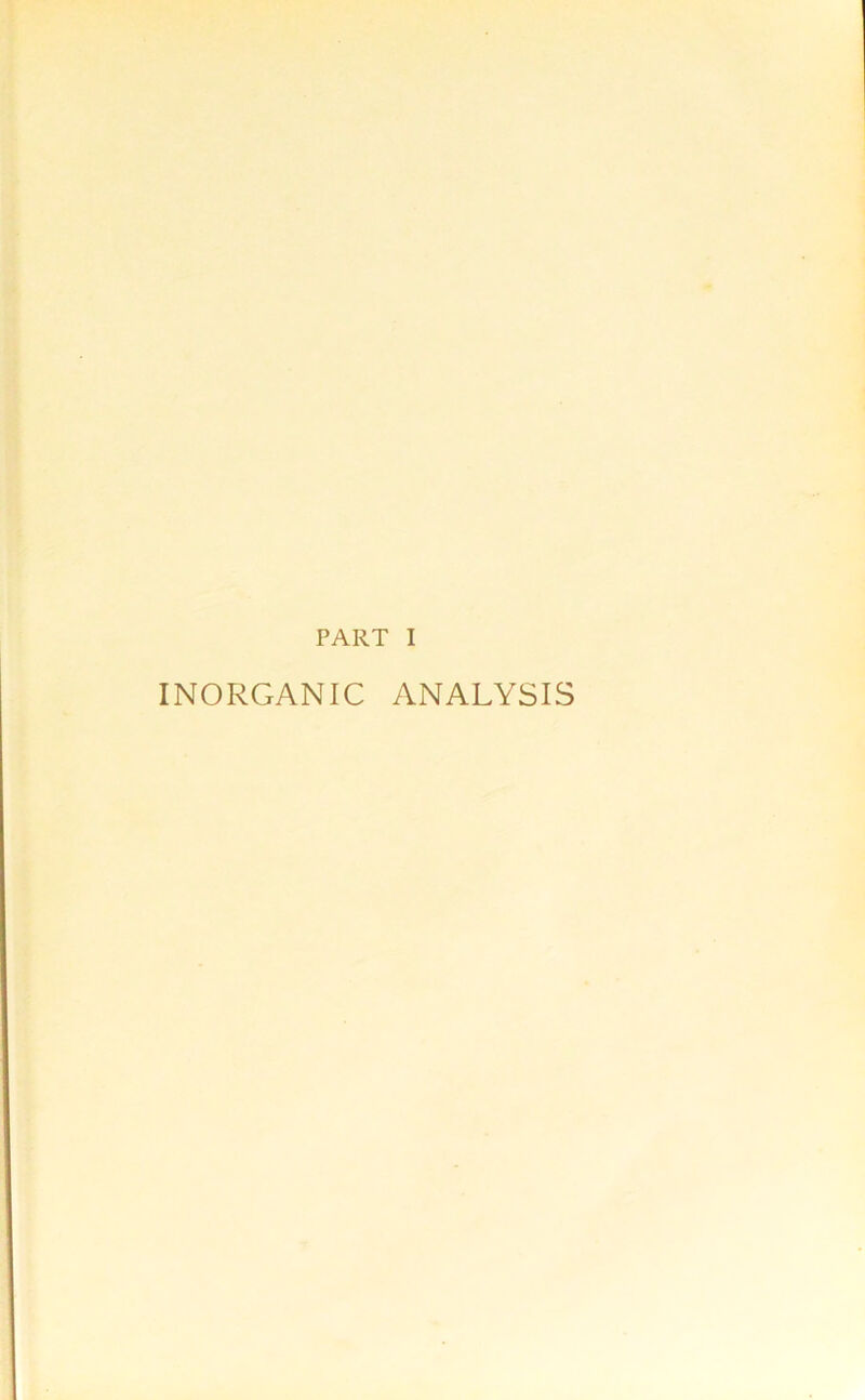 INORGANIC ANALYSIS