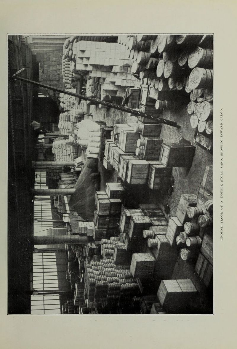 '■ROI'ND FI<OOR OF A DOFHI.E STORY SHICD. SHOWINO INWARD CARGO.