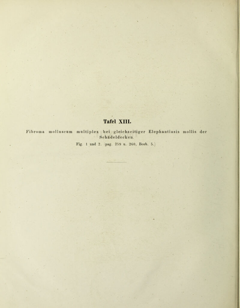 Fibroma molluscum multiplex bei gleichzeitiger Elephantiasis mollis der Schädeldecken.