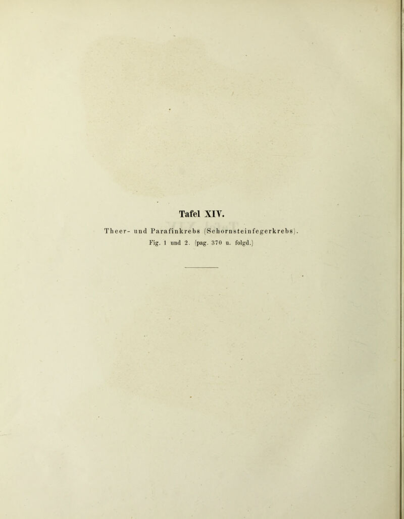 Theer- und Parafinkrebs (Schornsteinfegerkrebs). Fig. 1 und 2. (pag. 370 u. folgd.)