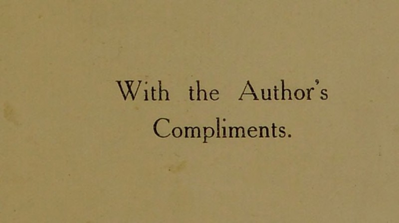 With the Author’ Compliments.