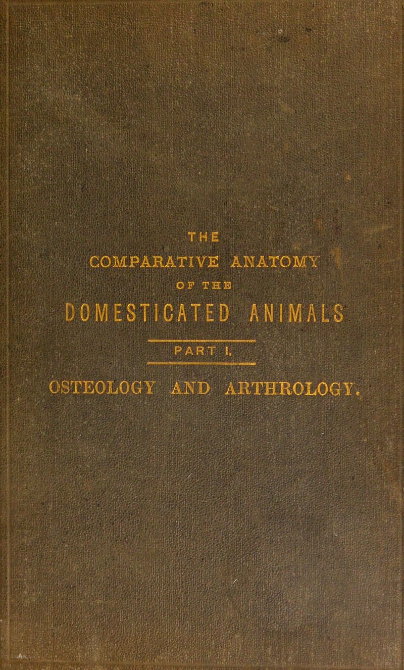HE ■ COMPARATIVE ANATOMY G F T H E D 01 ESIiCAT E D A N A i O A L o PART t. OSTEOLOGY AND,- A&THROLOGY'