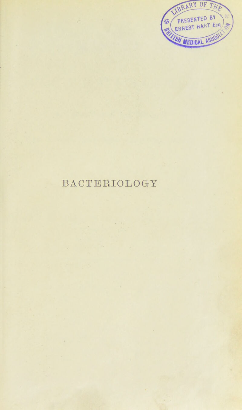 BACTEEIOLOGY