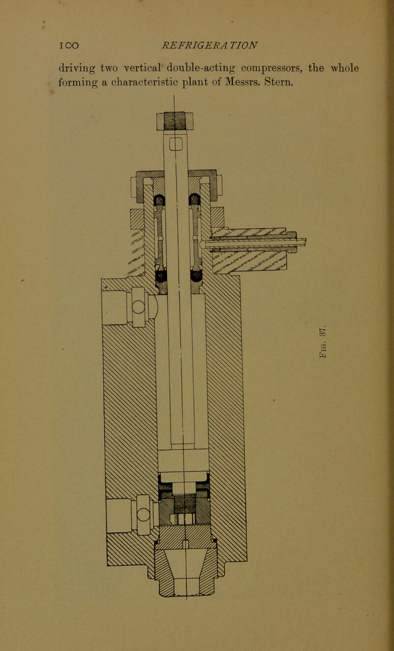 driving two vertical double-acting compressors, the whole forming a characteristic plant of Messrs. Stern.