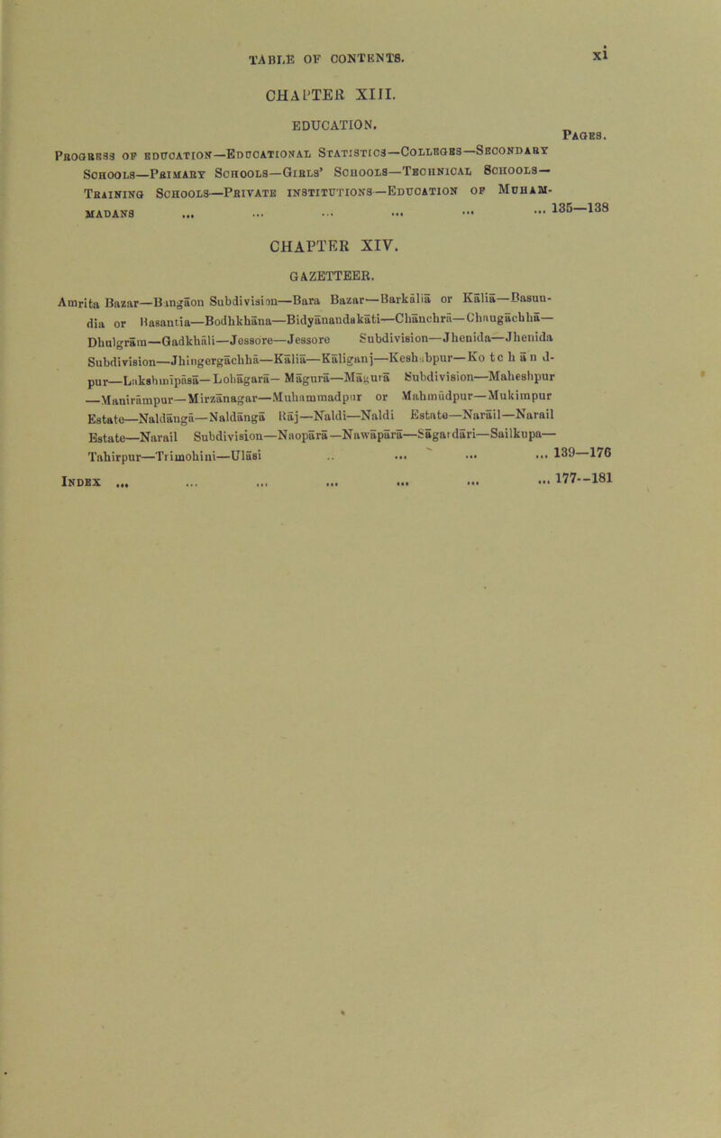 Xl CHAPTER XIII. EDUCATION. Pages. Pbogbess op education—Educational Statistics—Colleges Seoondaby Schools—Pbimahy Schools—Gibls’ Schools—Technical 8ciiools— Tbaining Schools—Pbivate institutions—Education op Muham- madans ... ... ... ••• 135—138 CHAPTER XIV. GAZETTEER. Amrita Bazar—Bingaon Subdivision—Bara Bazar—Barkalia or Kaiia Basuu- dia or Hasantia—Bodkkhiina—Bidyanaudakati—Cbanchra—Ghnugacbba Dhulgram—Gadkbiili—Jcssore—Jessoro Subdivision—Jhenida—Jlieviida Subdivision—Jkingergaclika—Kaiia—Kaliganj—Kesh ibpur— Ko tc li an d- pU1. Laksbuiipasa—Lobagara— Magura—Magura Subdivision—Mabesbpur Manirampur—Mirzanagar—Mubammadpur or Mahmudpur— Mukimpur Estate—Naldanga—Naldanga Baj—Naldi—Naldi Estate—Narail—Narail Estate—Narail Subdivision—Naopara—Nawapara—Sagardari—Sailkupa— Tahirpur—Trimobiui—Ulasi Index ... ... 139—176 ... 177-181