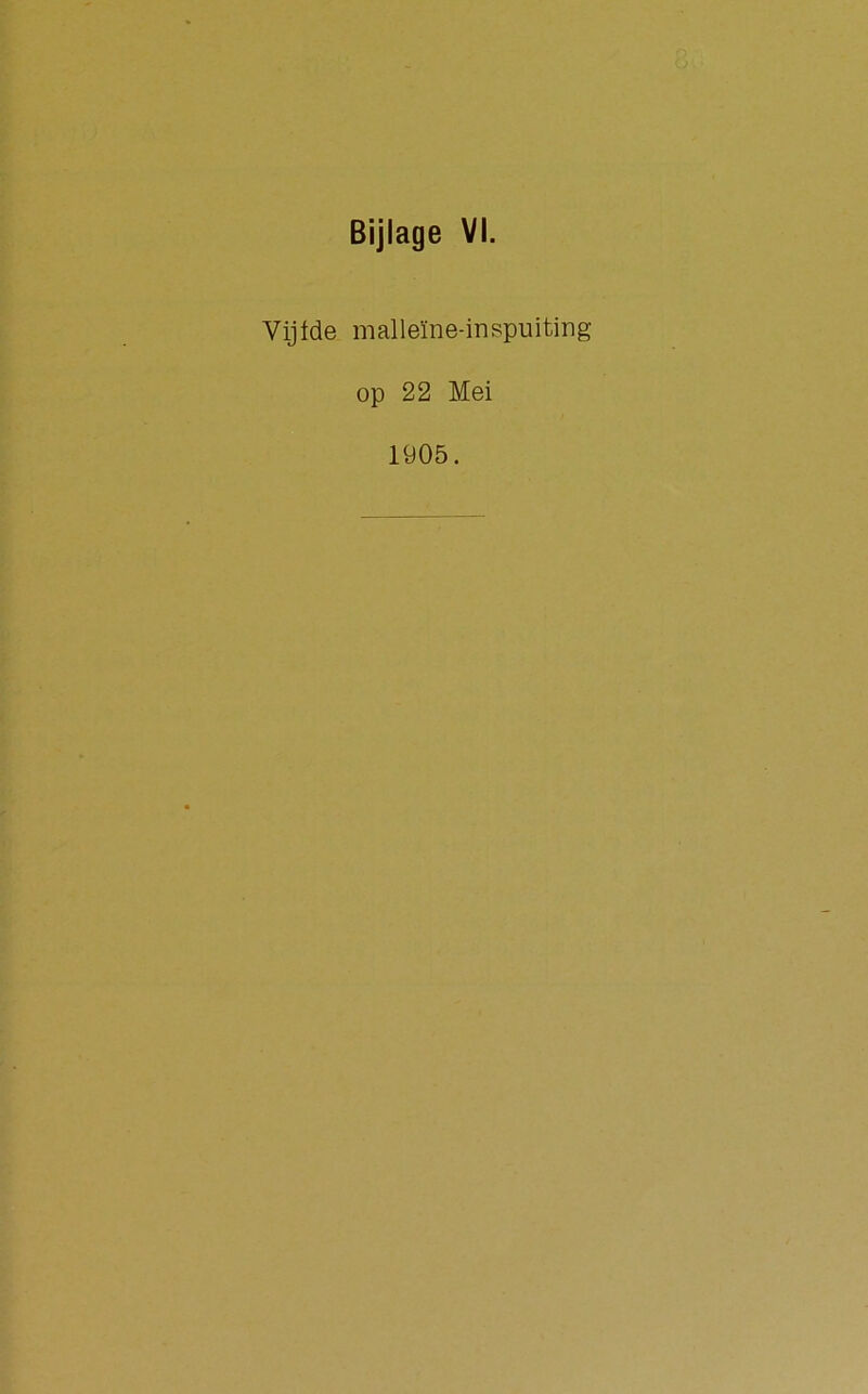 Vijlde malleïne-inspuiting op 22 Mei 1905.