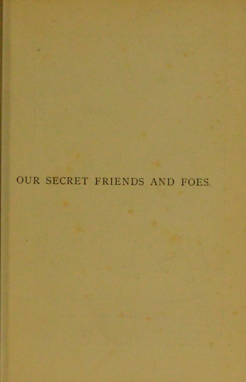 OUR SECRET FRIENDS AND FOES.