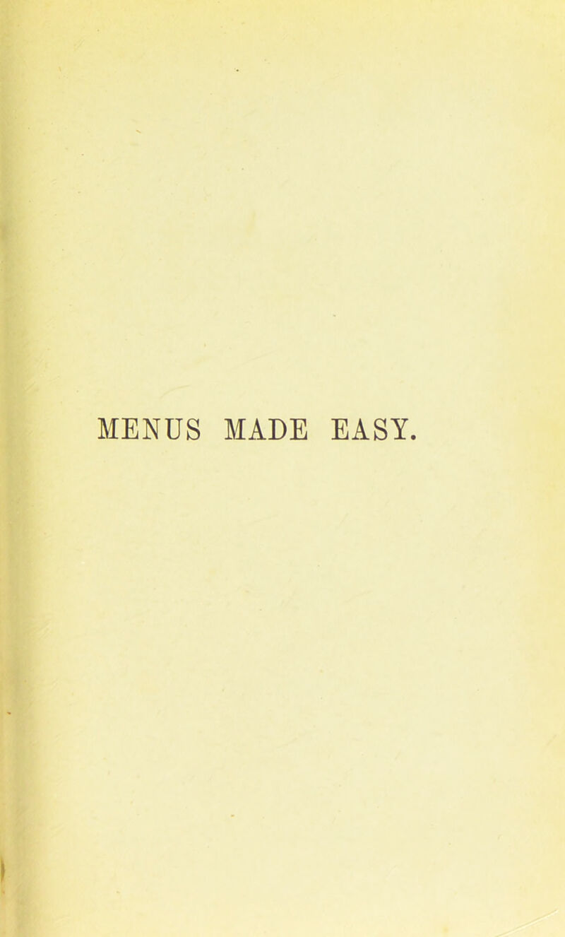 MENUS MADE EASY.