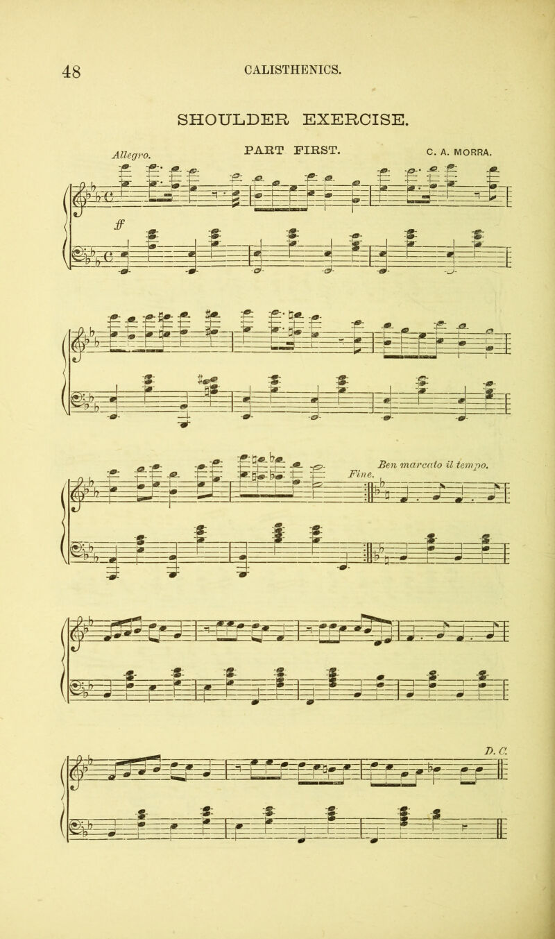 Allegro. 3= :!=* f= SHOULDER EXERCISE. PART FIRST. C. A. MORRA. :2: ^ -i®- u r ff & -1*- X £ 4*- § i= =t=± “3~