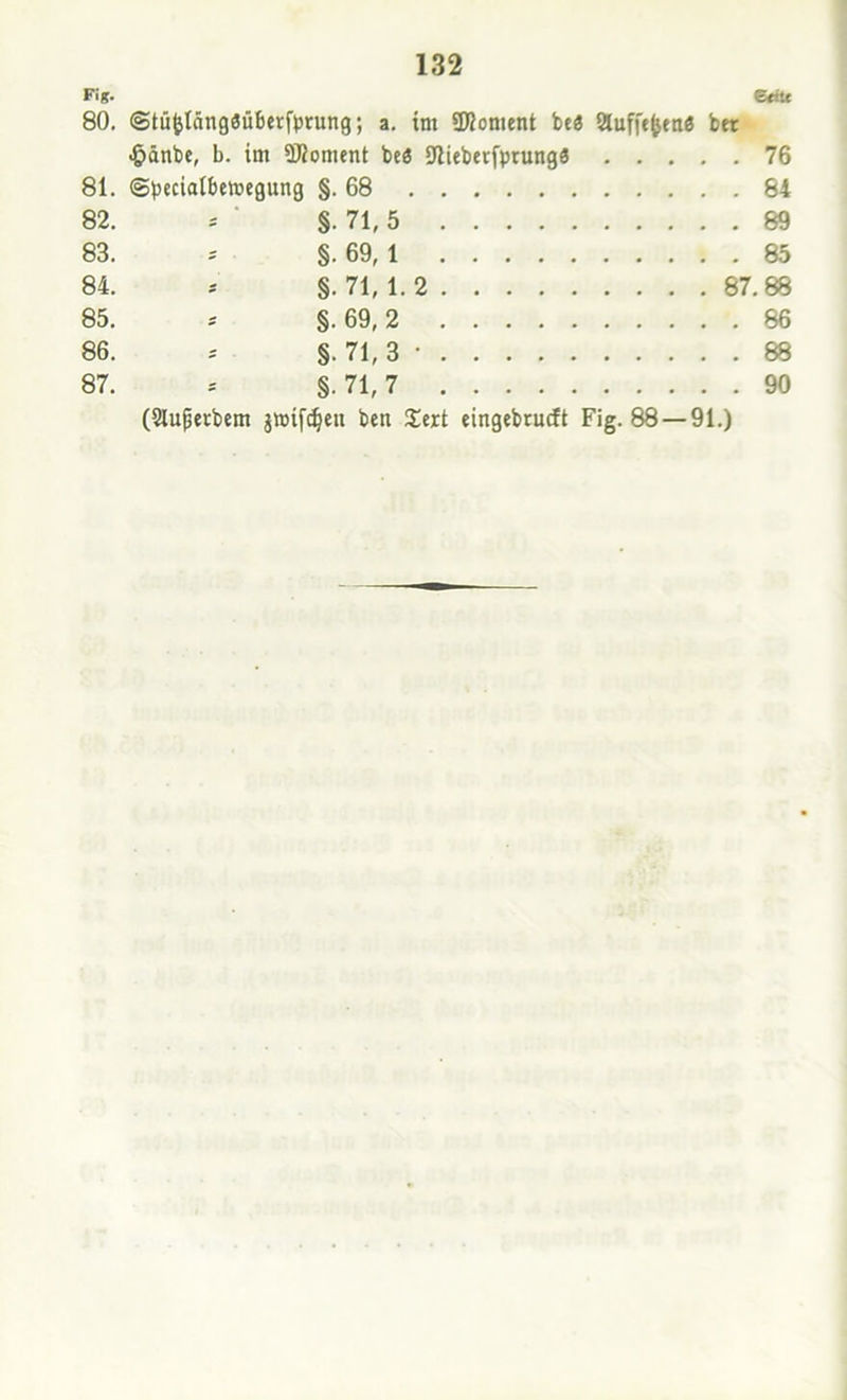 Fig. eetu 80. <Stü^Iängaü6erf))tung; a. im ÜWoment bc3 aufft^ea« bet- $dnbe, b. im 9Roment be« Sliebetfprung« 76 81. ©|)ecialbe»egung §.68 84 82. s §. 71, 5 83. §. 69, 1 84. S §. 71,1.2 85. §. 69, 2 86. 5 §.71,3 • 87. (aupetbem j»if(^eu beti Seit eingebrucft Fig. 88 —91.) g 88^88