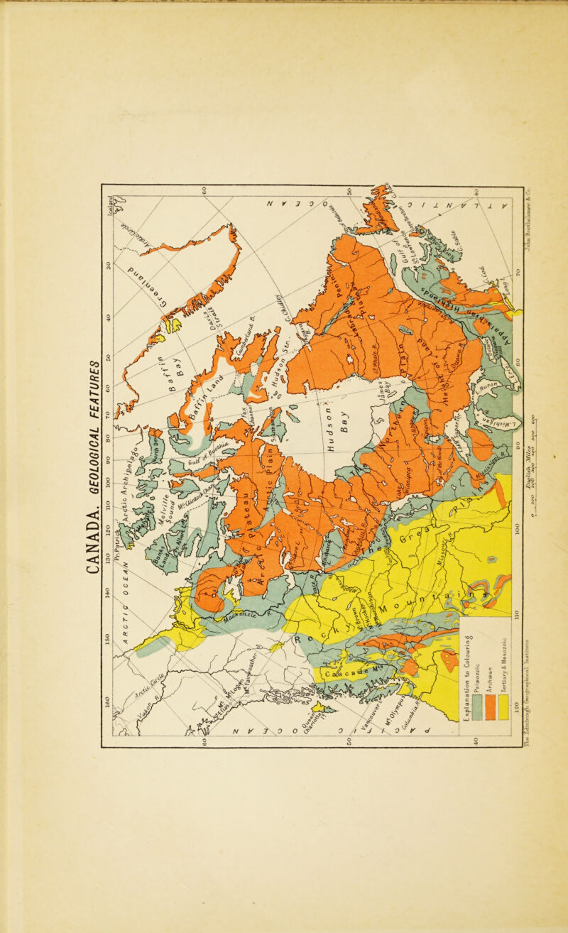 CANADA. GEOLOGICAL FEATURES o o U9