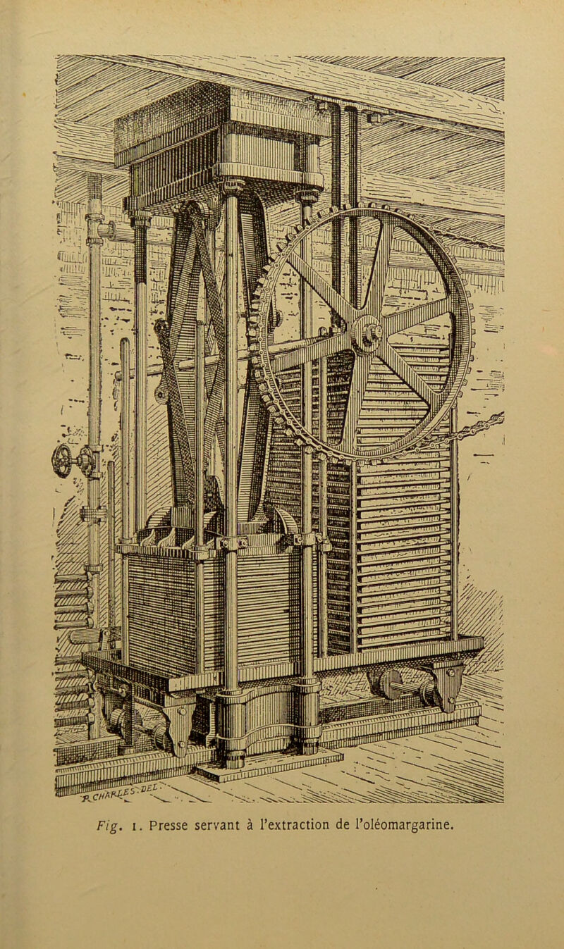 Fig. I. Presse servant à l’extraction de l’oléomargarine.