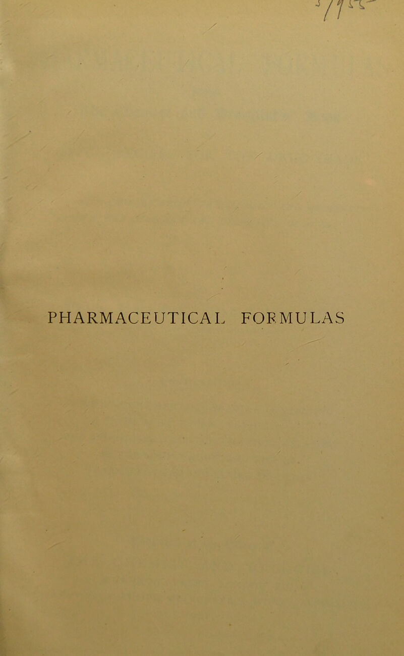 PHARMACEUTICAL FORMULAS