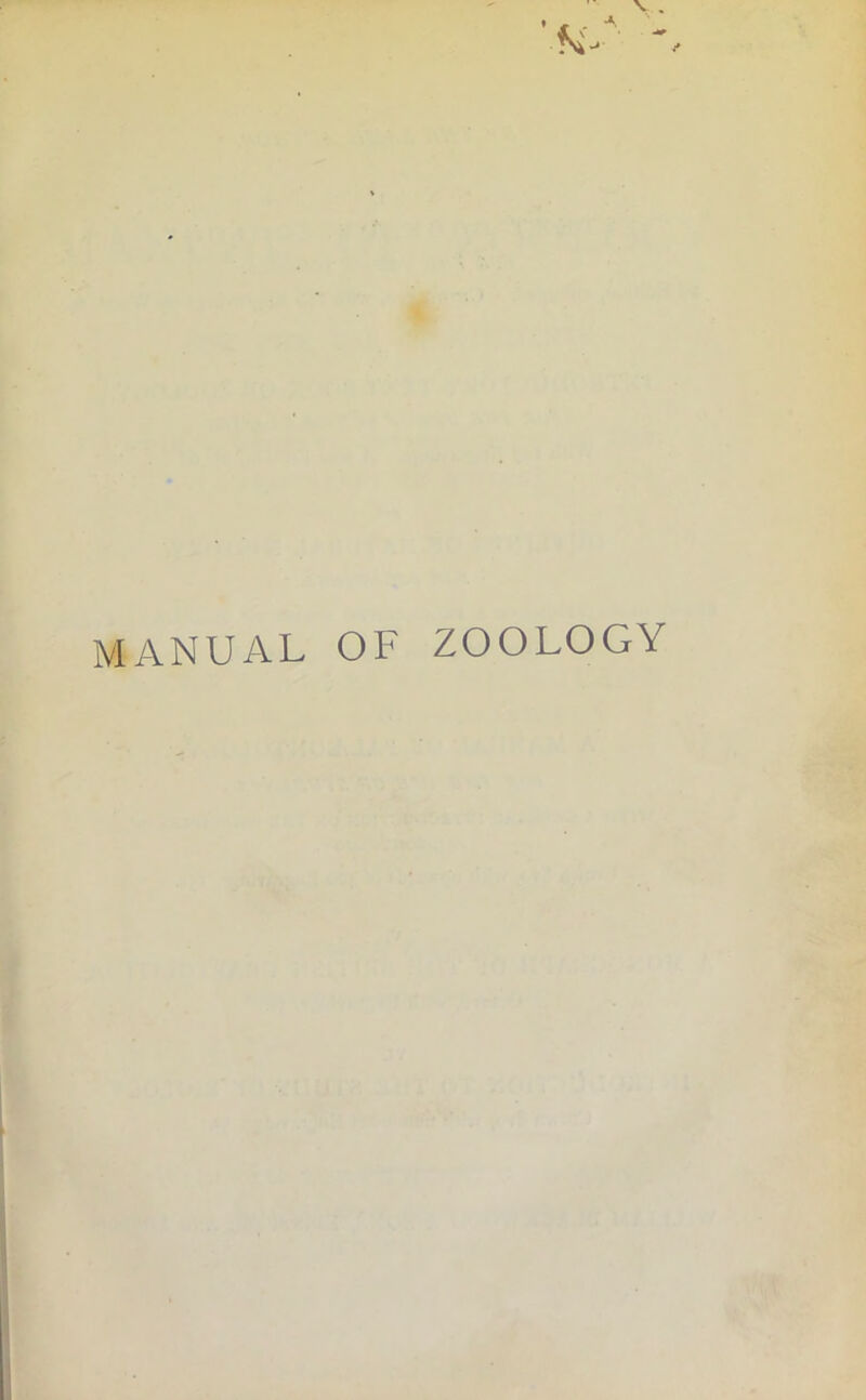 MANUAL OF ZOOLOGY