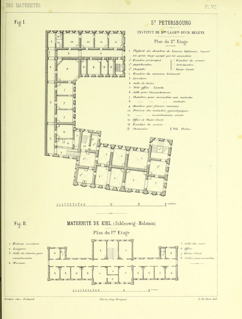 Kg1- ST PETERSBOURG INSTITUT DE DUCH. HÉLÈNE Plan du. 2 e Etage Plafond** des dmmlres de l'ancien* bdtimont, lequel/' nia* (julien* étage* occupe par les accouchées Escalier p7‘in*rrpczl I i '!' Escalier de services ^dnZicluzmbre i 5 dfitôclianibre* Chapelle | ifi WcUer - Closety Escalier du nouveau/ bâtiment* Salle de bains Petit' office . Z avalo Salles pou r l'acco ucliem e rit* Chambres pour accouchées non* ma Iodes _ 7naïades CJuxzribres pour- femmes enceintes Division* des maladies ggnccolocj itpzes — accouche Office Cts WcUer-Closet* Escalier de. service Cheminées I t^J Poêles Fid.II. O Mcdecizt*' assistant enge 3 Jolie* de rcunio/t* pour convalescentes. 4 Museicm* MATERNITÉ DE KIEL, ( ScMeswig - ïïolstem) Plan du 1er Etage 5 Salle des cours 6 Ofcc* 7 Wctcr -CU>se& 8 Salles pour accouchées Orccoc clic:: fl ri tarit Paris. Zntp.Bei Z. Ze fort deZ.