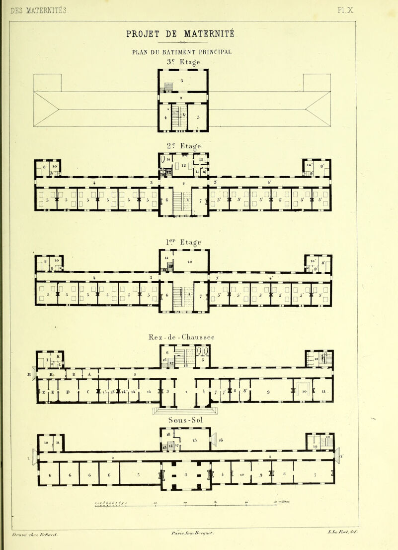 PROJET DE MATERNITE PLAÎT DF BATIMÊÎTT PRINCIPAL 3? Etage n°3 EsæB J ii i6r 1 Ie? Etage 4 5 [ □ m Bd □ d B; □5 f5 □! □5 3 ! 5 □ □ 5 f 5o] t 6 Rez - de - Chaussée ('//•nac c/toA /ir/ttnl. Pcirùr, /mp. c ceptct.