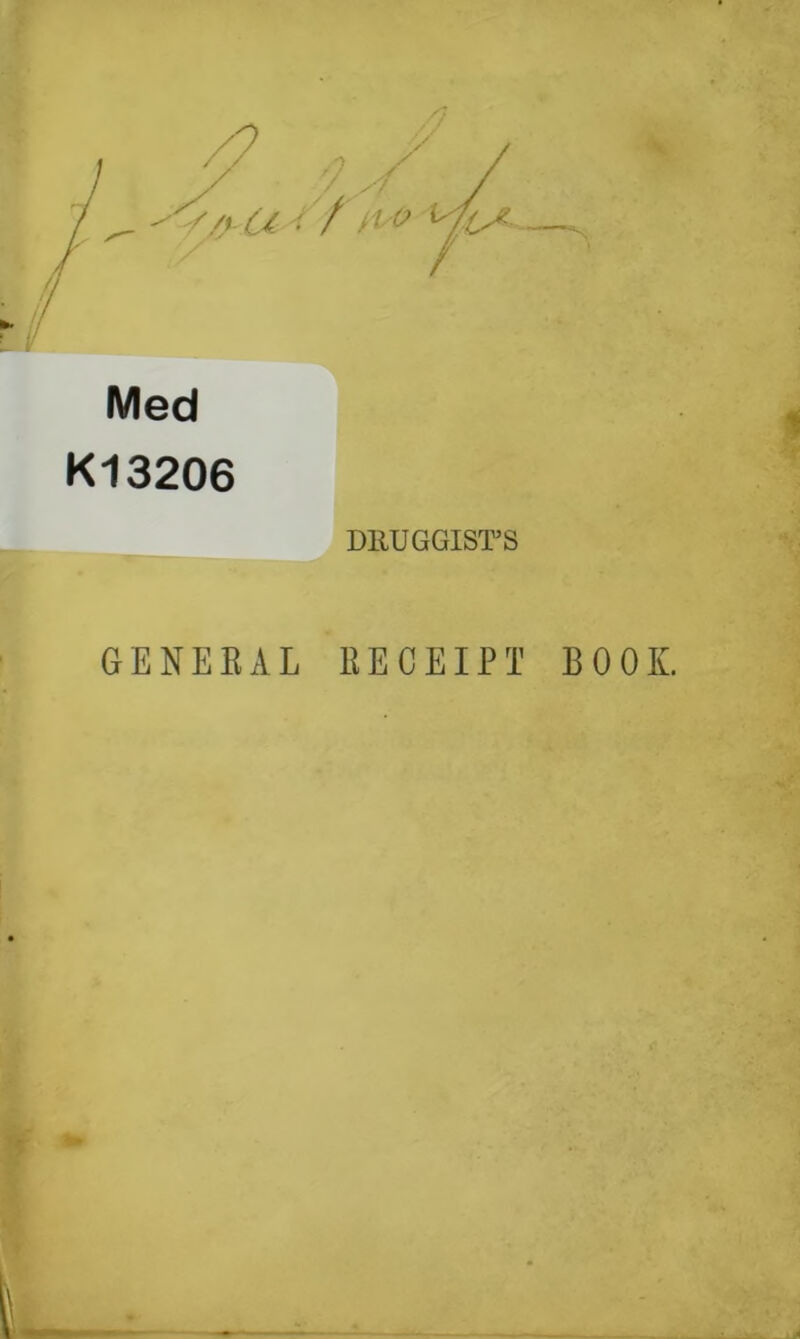 / Med K13206 DllUGGIST’S GENEEAL RECEIPT BOOK.