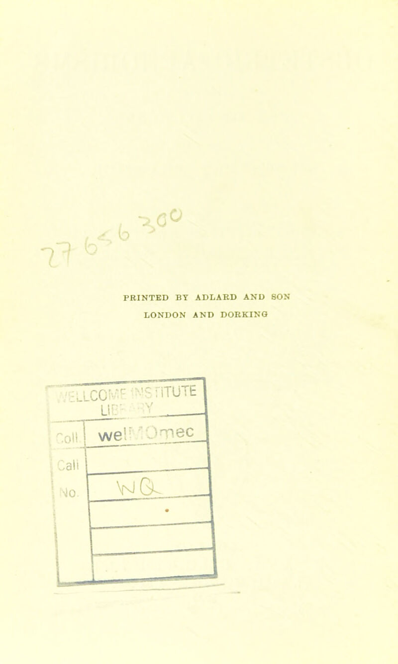 -2,0 PRINTED BY ADLARD AND SON LONDON AND DORKING