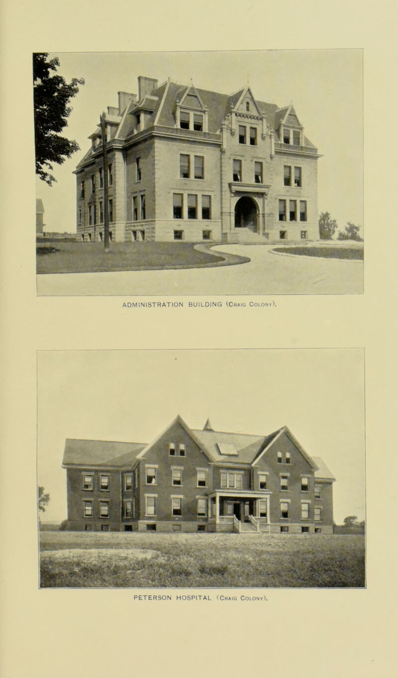 ADMINISTRATION BUILDING (.Craig Colony). PETERSON HOSPITAL (Craig Colony).