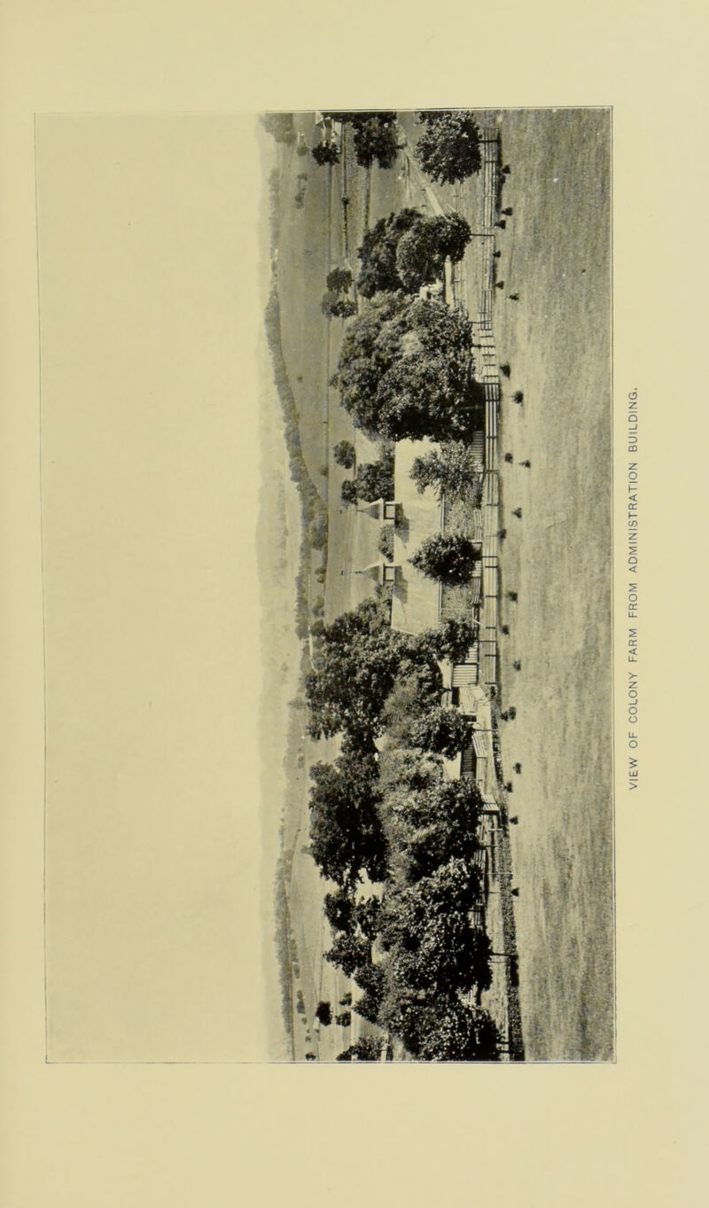 VIEW OF COLONY FARM FROM ADMINISTRATION BUILDING.