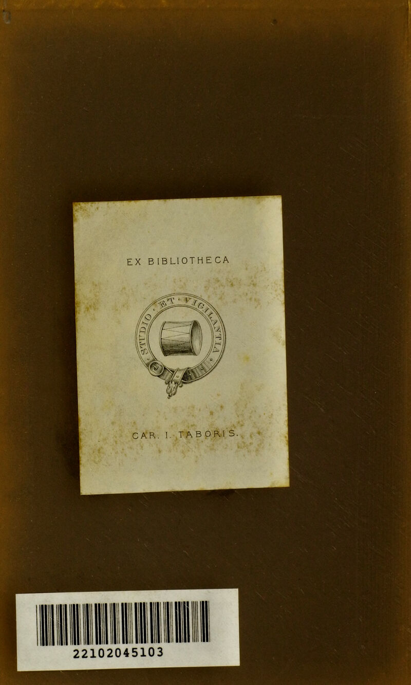 EX BIBLIOTHECA CAR. !. TAB OR! S.
