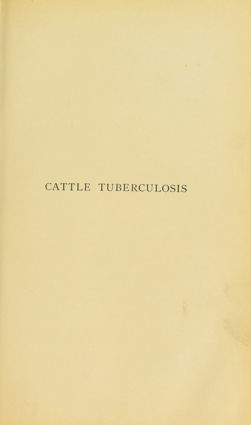 CATTLE TUBERCULOSIS