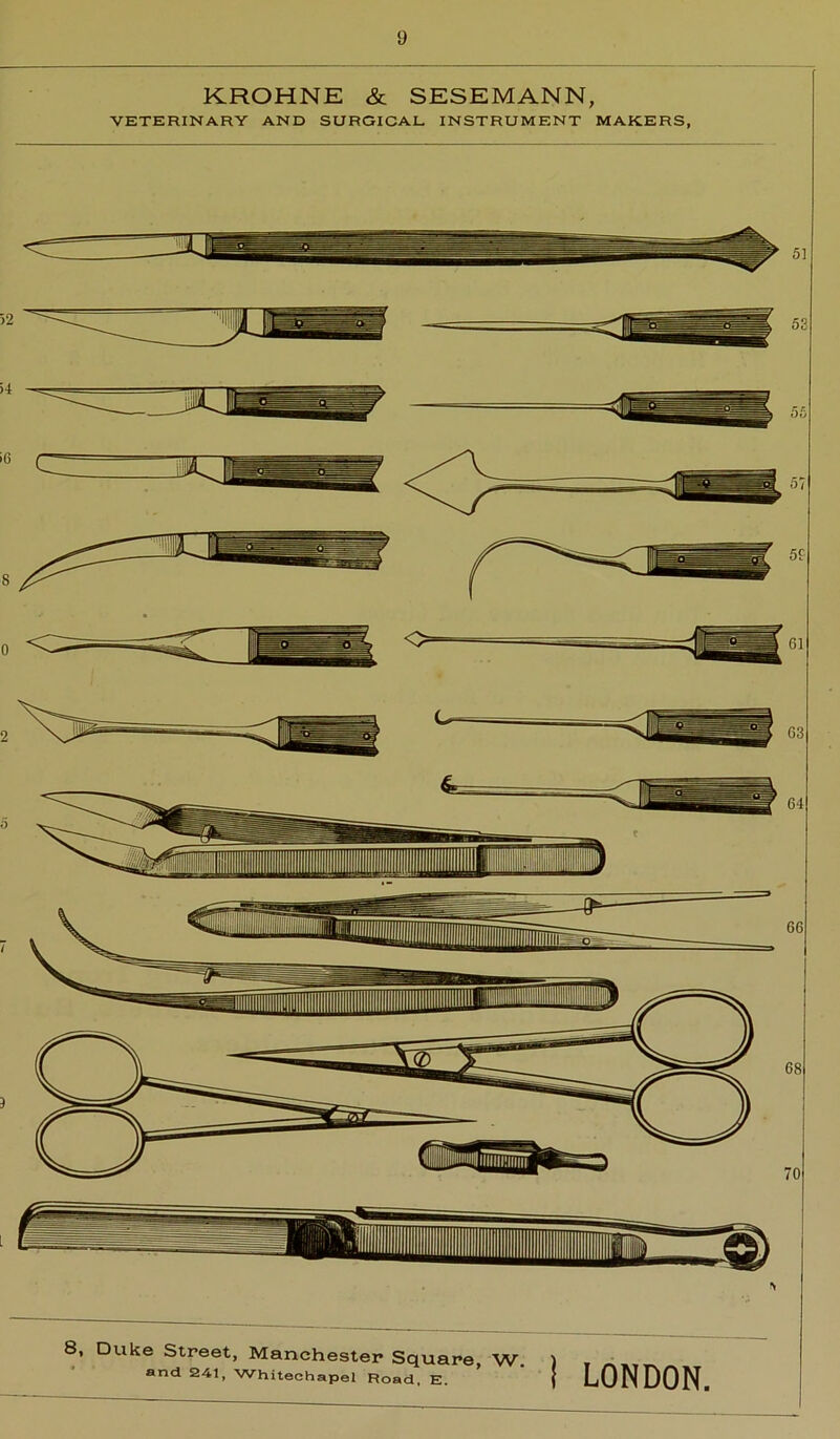 KROHNE & SESEMANN, VETERINARY AND SURGICAL INSTRUMENT MAKERS, W.