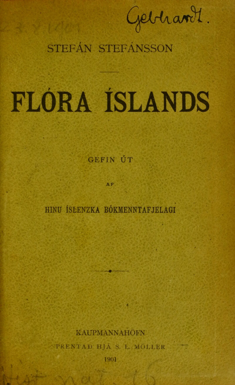 STEFAN STEFANSSON t r GEFIN ÚT AF HINU ÍSLENZKA BÓKMENNTAFJELAGI * KAUPMANNAHÖFN ' PRRNTAÐ IJJÁ S. L. MÖLLER