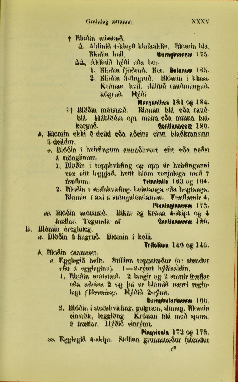 t Blöðm mfeitnð, 4, Aidmið 4-kkyfl kMaddifi, Btámin blá, lieðin htik itraginatt* Jth, Aá% AMifiið h|ði tða htr, i, llöðÍR fjhðv-ttð, !tí, Stianum ihh, S, liöðiw Í4«|við, lihmÍR v klasa, Kvhean hvíl, viáiítið r&uðutiuflutk köfvttð, H|ði litnvaniitt% lii Qf 184, tf Blbðiu Etótstæð, lihmitt biá tða rattð-- biá, Hábibðitt vtpt ttttira tða tttitatta blá-- tefttð, Itniianatt* ÍÍO, A liittttitt tkki á--dtii4 tða aðtitti titttt blaðkrattsítttt S-4tiite, 0, libðitt t hvitfittpttt attttaðhwtrt tfet tða tttðst á atBugliuuut, 1, liölitt t tttpphvirftttf ttf ttpp ttr hvirfittfutttti vtx titt itffjað, hvítt biúttt vtttjttitfa ttttð t fr?tflttttt, Tritniaii% iflfl uf ifl4, 1, Biöðiu t ituftthvirfittf, btitttaufa tða buftattfa, libtttitt í axí á itbttfuitttdaituttt, Fv-?tflaruir 4, Piania|inat%« ITfl, 00, libðitt Rtbtitatð, likav- ©f krbua 4--§kipt tf 4 fif-stflar, Ttfuutiir af flantianata* 110, 1, libutiu brtflultf, ðt llbðiu fl--fiufruð, libtuiu t kuiii, Trifaiiunt 14fl ©f 14fl, é, libðiu b%aut§ttt, 0, Ifgltfið htiit, itíiliuu tupp%t§iður (Uí ittuflur tSt á tffltf-iuu), l=l--r|utt hýði§ai4íu, 1, libðiu utút&t?tð, 2 iaufir tf i ituttir fi-mflar tða aðtiui § uf þá tr bibutið uærri rtfiu- itft fFemtm): Hýðið S--r|utt, Smihulariataæ Iflfl, 2, libðiu t ituftthvirfiuf* fulfv-?tu, dírttuf, Bibutiu tiuitök, itffibuf, Krfiuau blá uttð spura, 9 fi-?tflav-, Hýðil tiuv-|utt, Pinivitula ITá uf ITfl,
