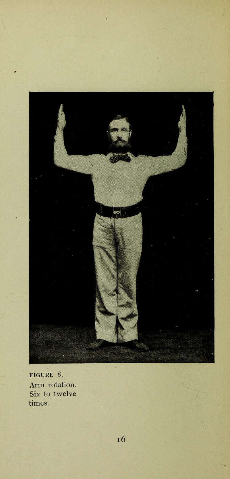 Arm rotation. Six to twelve times.