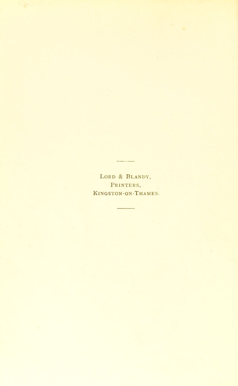 Lord & Blandy, Printers, Kingston-on-Thames.