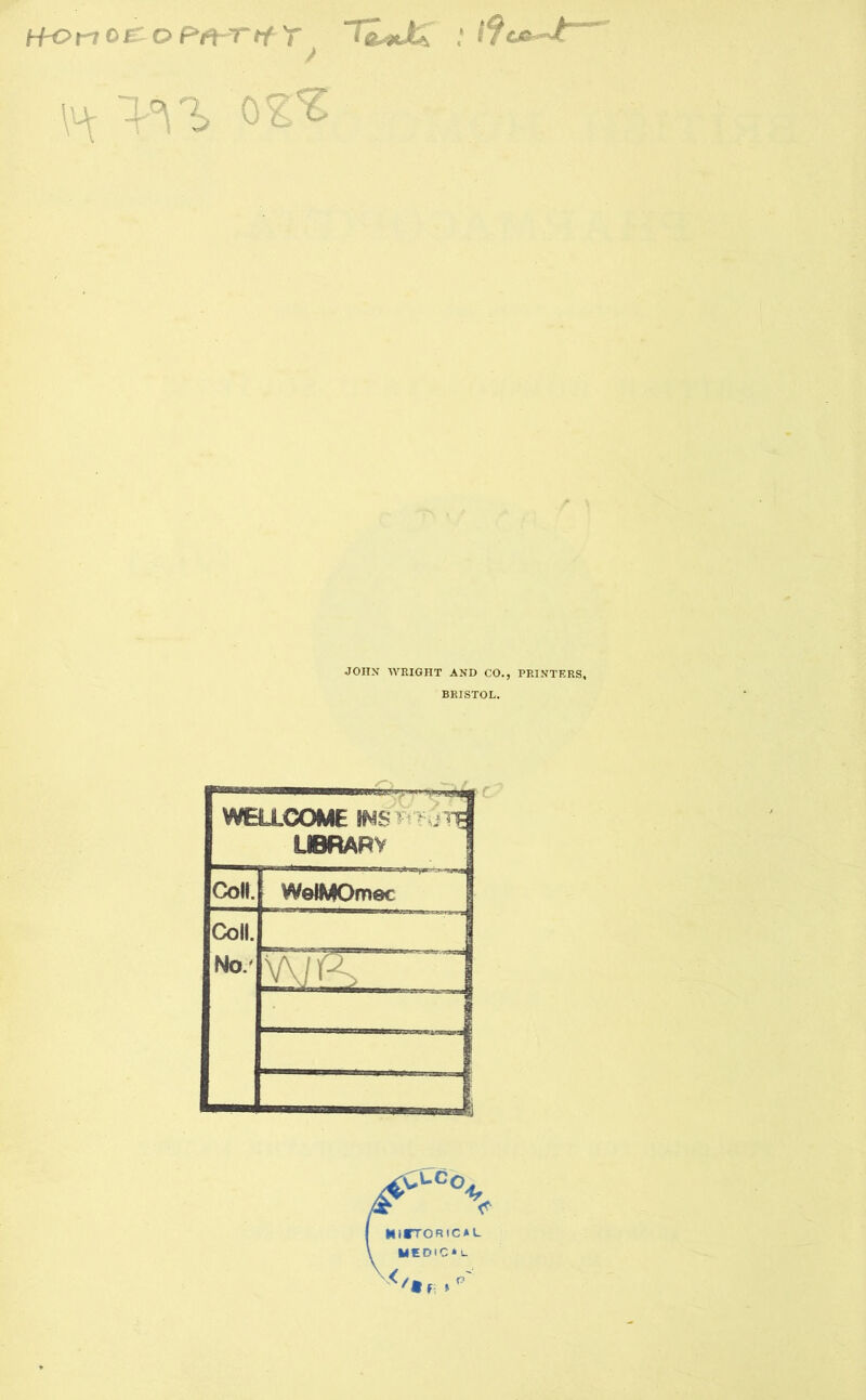 H-otn or o Pn-Tif y JOHN WRIGHT AND CO., PRINTERS, BRISTOL.