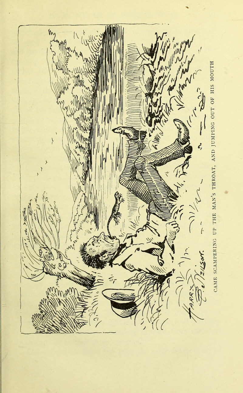 CAME SCAMPERING UP THE MAN’S THROAT, AND JUMPING OUT OF HIS MOUTH