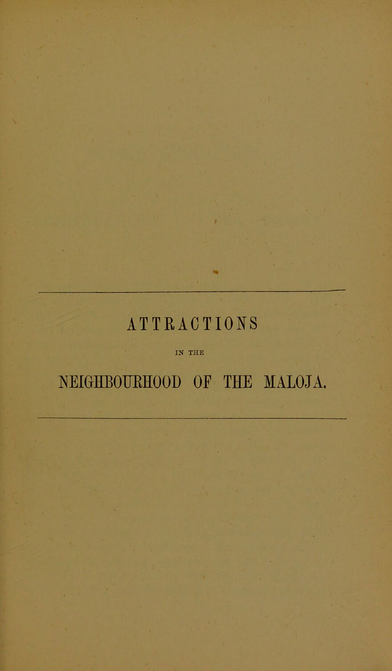 ATTRACTIONS IN THE NEIGHBOURHOOD OF THE MALOJA.