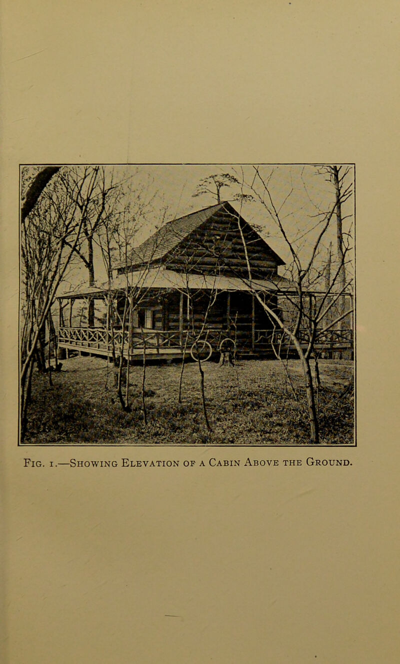 Fig. I.—Showing Elevation of a Cabin Above the Ground.