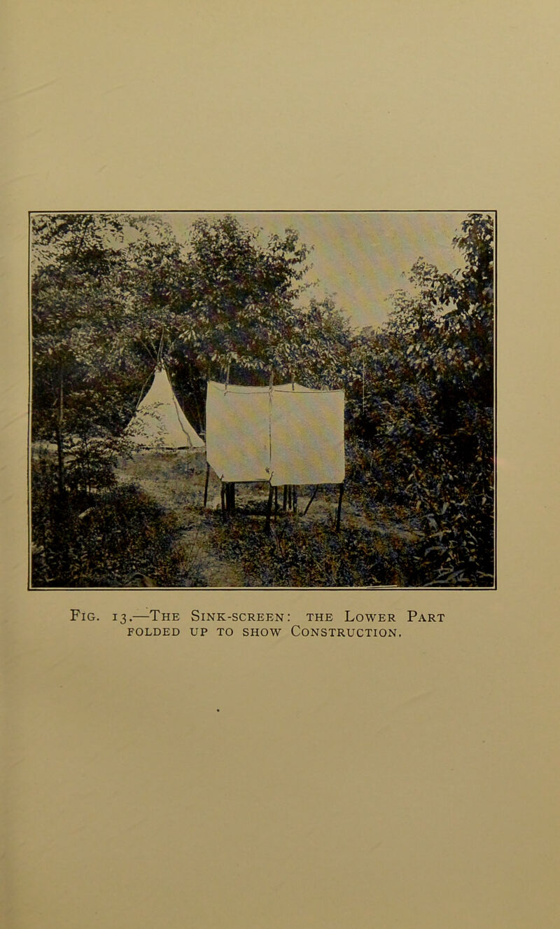 Fig. 13.—The Sink-screen: the Lower Part FOLDED UP TO SHOW CONSTRUCTION.
