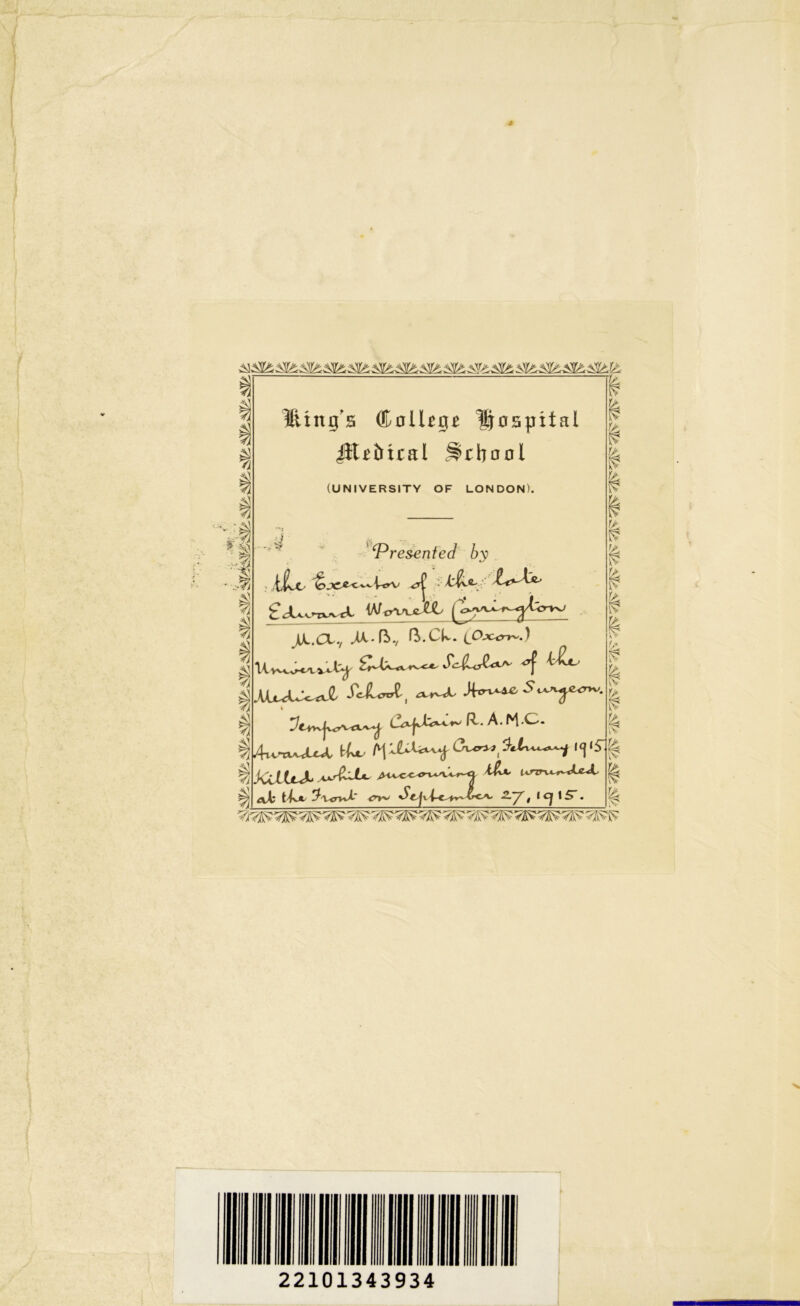AAKtAY^AYAAYAAYAAVAAY>.AYAAYAAYAAYAAYAAYAAVAAYA/A P Uting’s College Hospital Jiteüual ^ebool (UNIVERSITY OF LONDON). ■J •J 1 1 A Kt ‘Presented by kjljL' ^ ; £jU^zv~ct WxrXnuM JUI.CU, A-ß., ß.Ck. COjc^.) y^LrJi, 4iv*tvv<U^ fcAo ,4!<:^]^ JCilixX A±rfcJj*~ al; t'jyJl ^Urvt^ St^\\-t^y^XrC/^ f * Kt a I Kt 22101343934 *