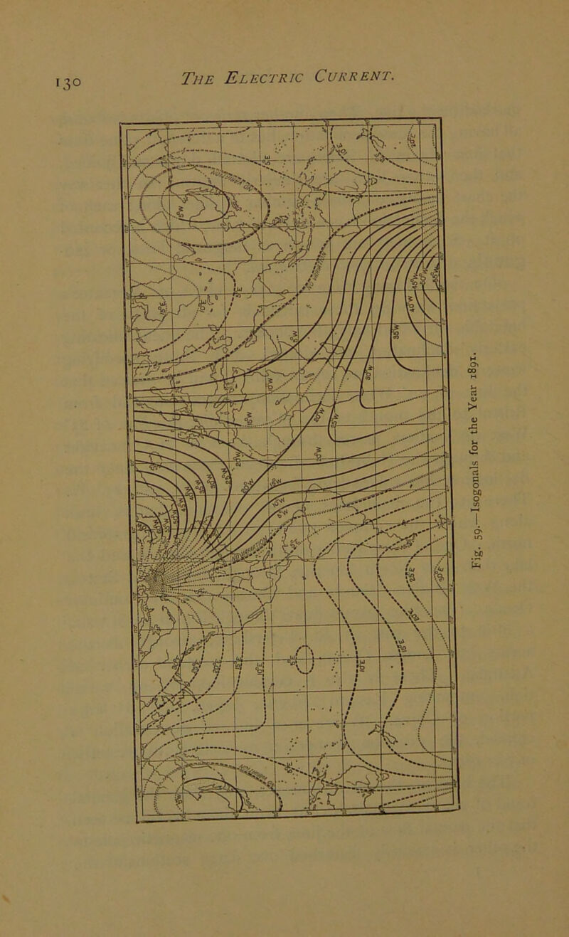 13° Fig. 5g._Isogonals for the Year 1891.