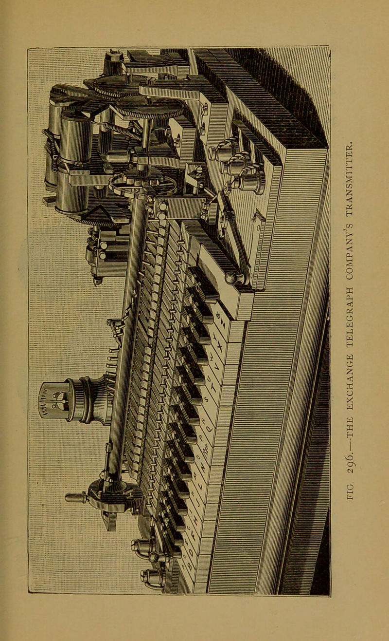 FIG 296.—THE EXCHANGE TELEGRAPH COMPANY’S TRANSMITTER.