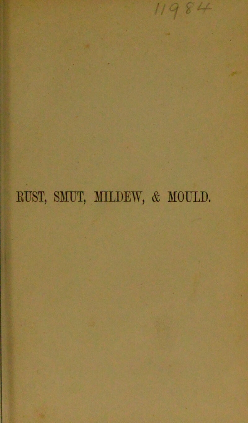 RUST, SMUT, MILDEW, & MOULD.