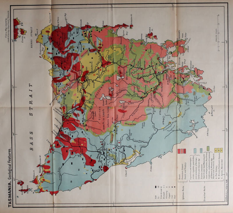 TASMANIA. Geological Features. S-s 5 5, I
