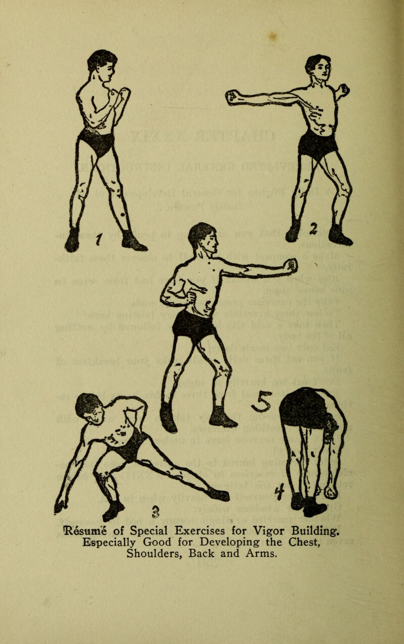 ’Resume of Special Exercises for Vigor Building. Especially Good for Developing the Chest, Shoulders, Back and Arms.