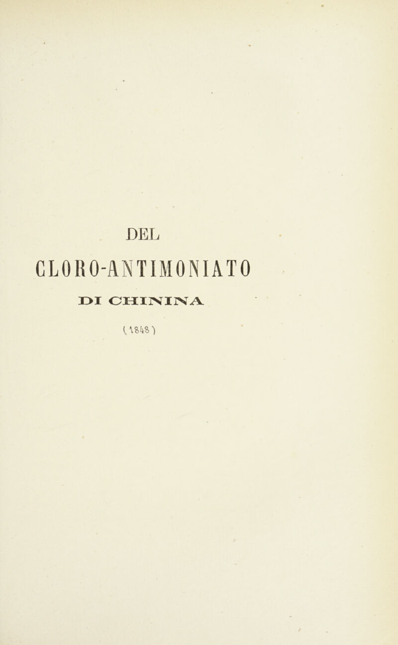 DEL CLORO-ANTIMONIATO r>i CHiisirsxV