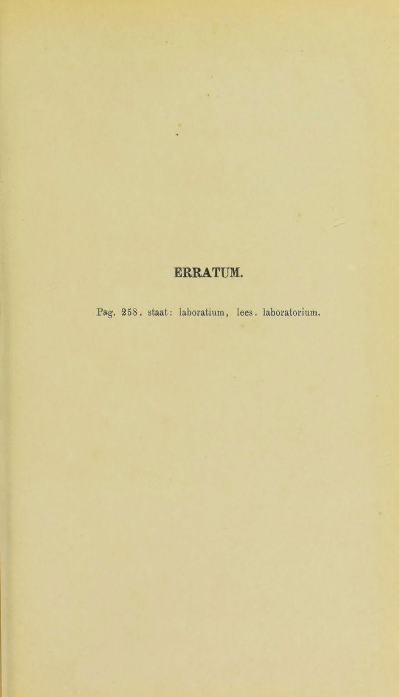 ERRATUM. Pag. 258. staat: laboratium, lees. laboratorium.