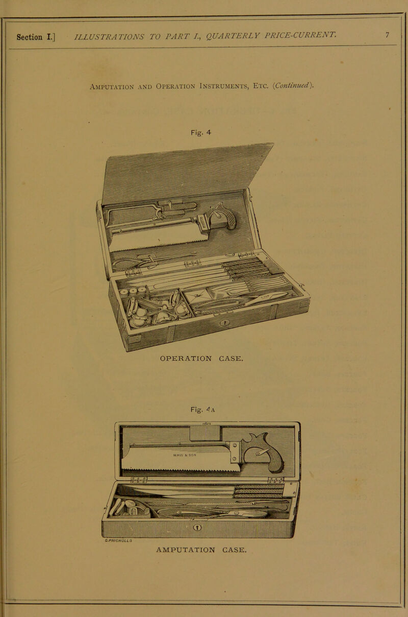 Amputation and Operation Instruments, Etc. {Contmued). Fig. 4 OPERATION CASE, Fig. 4 a Q.PmCHOLUii