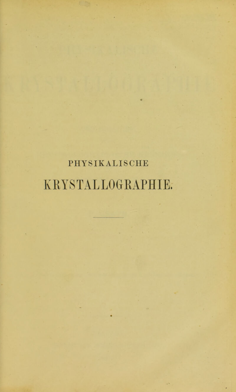 KRYSTALLOGRAPHIE