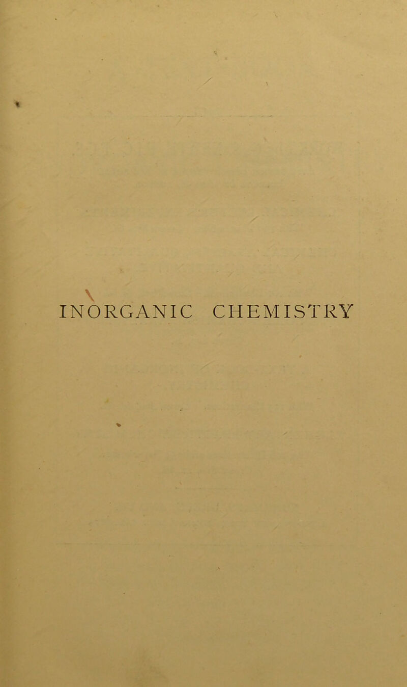 \ INORGANIC CHEMISTRY