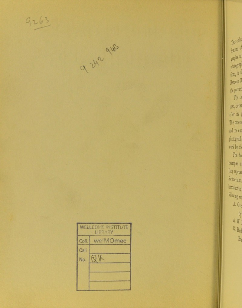 WELLCO: 1 STITuTE LIPr'vRV Co!i. welMOmec Call No.
