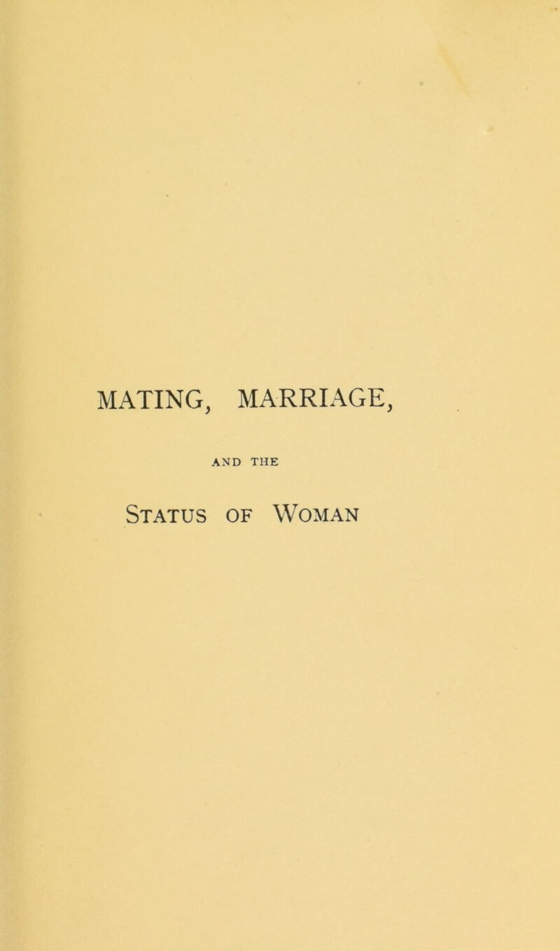 AND THE Status of Woman
